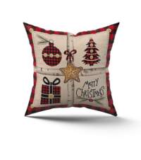 COPRICUSCINO XMAS TARTAN 45X45 Tellini S.r.l. Ingrosso Abbigliamento